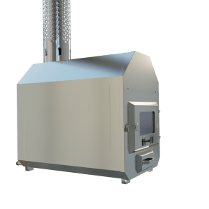 Poêle externe de 30 kW AISI 304 avec porte vitrée