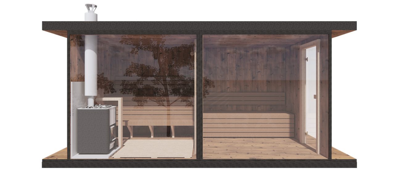 Module Sauna avec Vestiaire Integre