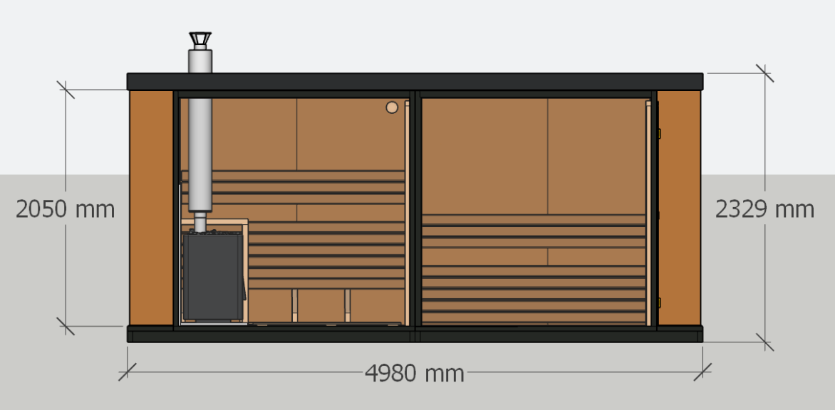 Module Sauna avec Vestiaire Integre fiche technique