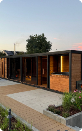 sauna abc module dans le jardin