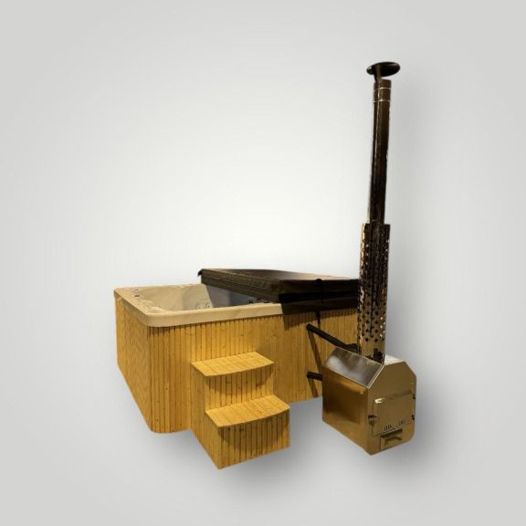Carre Deluxe Acrylique – Finition Bois Horizontal avec Poele exterieur